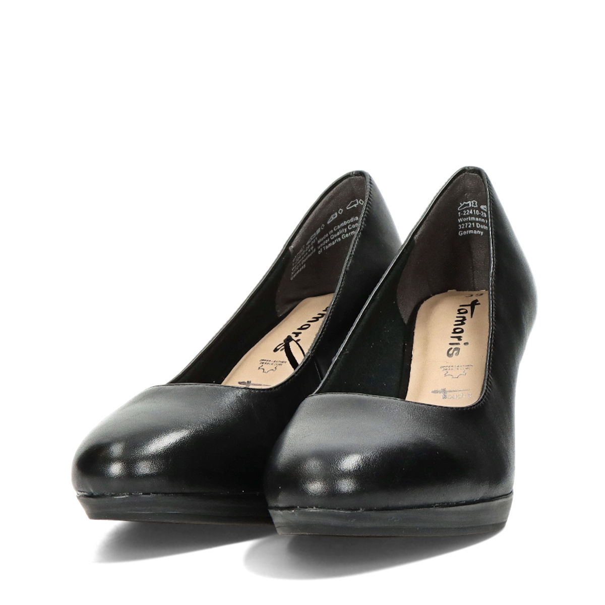 salami Lee fort Tamaris damă pantofi cu toc din piele - negru | Robel.shoes