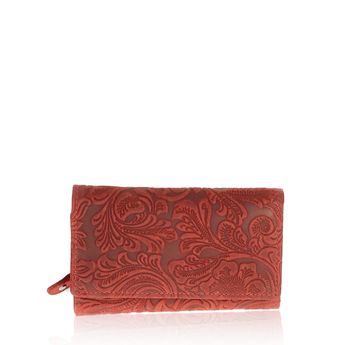 Mercucio damă din piele cu design stilat portofel - roșu