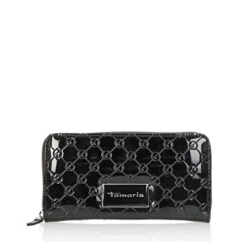 Tamaris damă cu design stilat portofel cu fermoar - negru